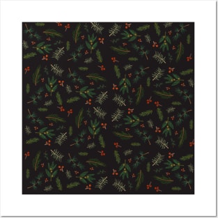 Christmas Tree Pattern - Dark Theme Posters and Art